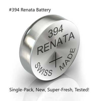 #394 Renata Watch Battery SR936SW Silver Oxide New, Super-Fresh, Ships Free!