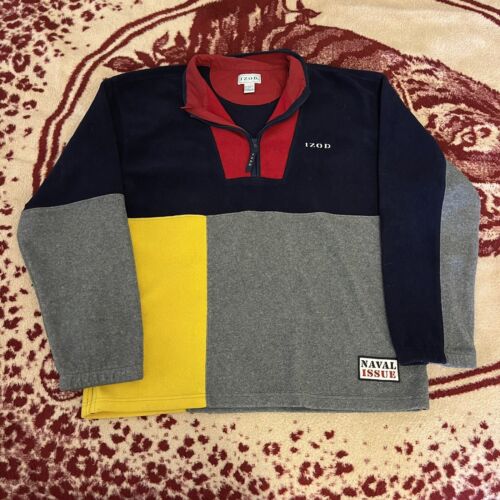 Vintage 90s Izod Naval Issue Colorblock Pullover F