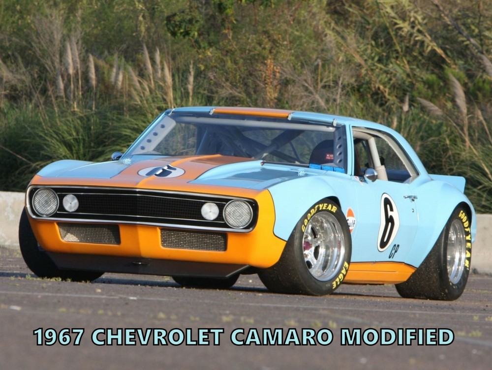 1967 Chevrolet Camaro Modified Race Car NEW Metal Sign: in Gulf Oil Colors