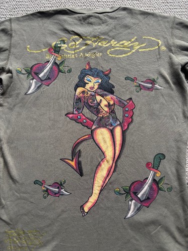 Ed Hardy by Christian Audigier Men's Long Sleeve Waffle Top Made In USA Size M - Picture 11 of 24