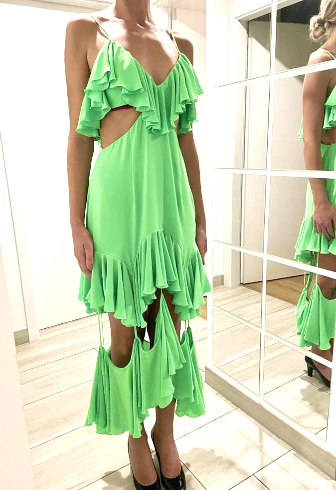CHRISTOPHER KANE DESIGNER THE LONG THRILL WOMENS DRESS NEON GREEN Brand New  | eBay