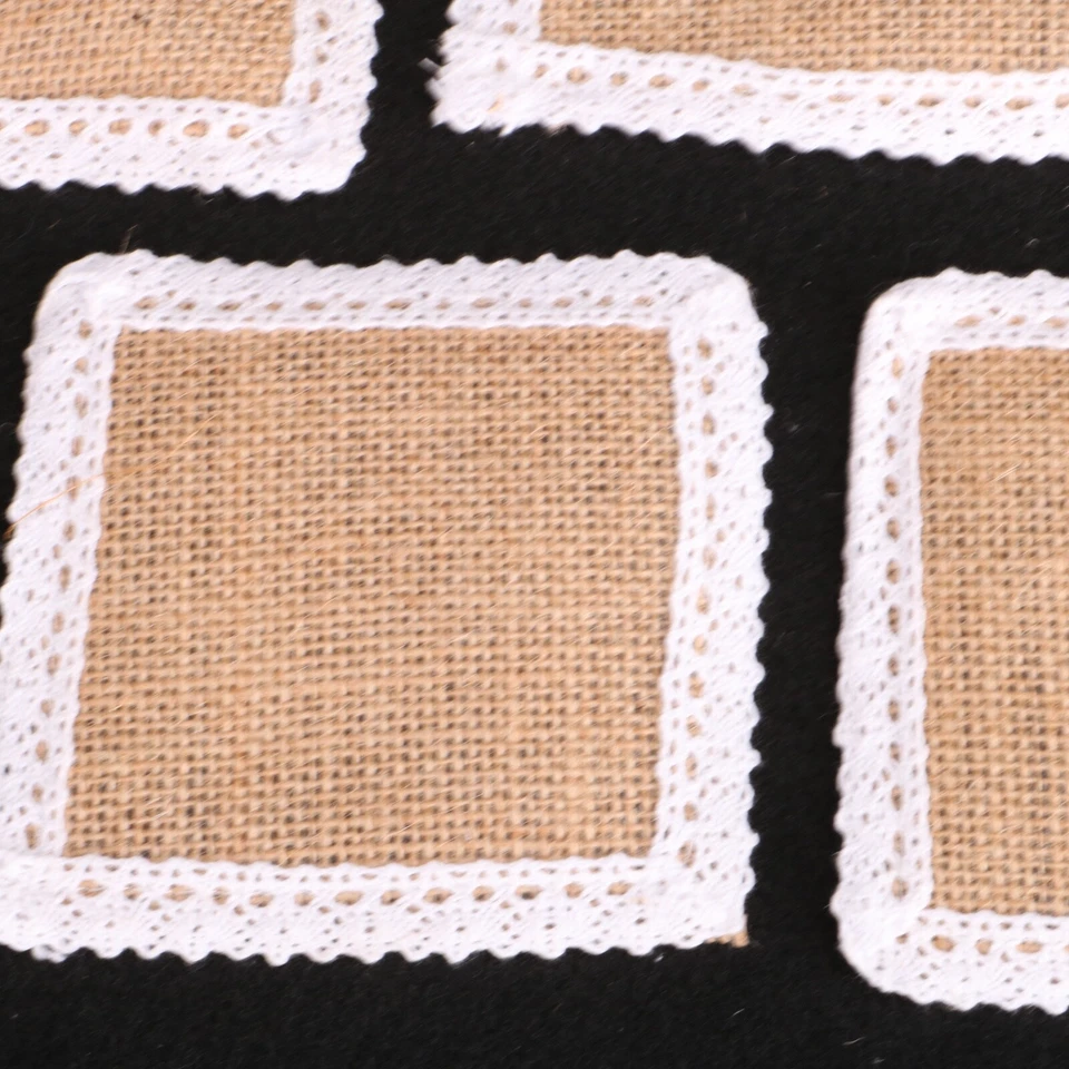 7 manteles rústicos de yute natural ganchillo encaje arpillera posavasos Foto 3 de 4