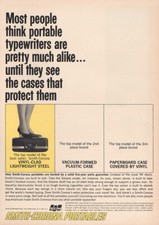1963 Smith Corona Portables: Cases That Protect Them Vintage Print Ad