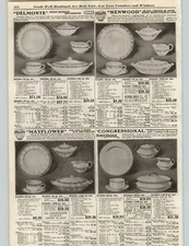 1922 PAPER AD Homer Laughlin Congressional White & Gold China Dinner Sets