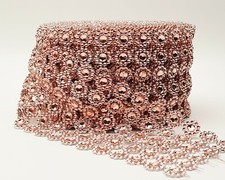 10YD Rose Gold Diamond Bling Mesh Rhinestone Ribbon Wrap Wedding Decoration 4"