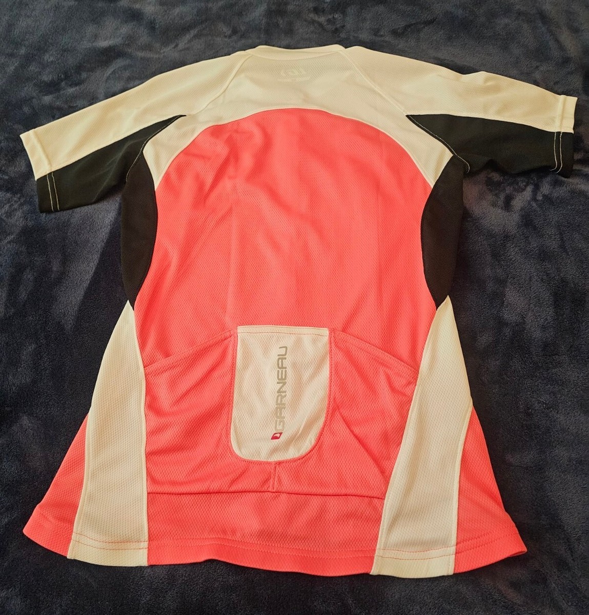 Maillot Cyclisme Femme Louis Garneau 3/4 Zip Taille L – Bleu Blanc Noir Abeilles, étiquettes