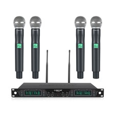 Wireless Microphone System, Phenyx Pro 4-channel Uhf Wireless Mic, Fixed Freq...