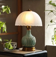 Vintage Lamp for Living Room,16" Modern Ceramic Table Lamps for Bedroom