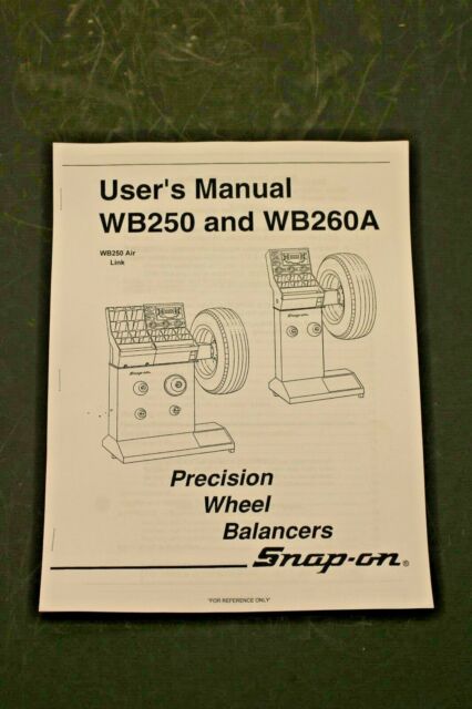 WB 230 WB240 Snap On Tools Wheel Balancer Instruction Manual for sale