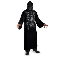 Disguise 74296L Reaper Hooded Print Robe - Child Costume, Small 4-6 