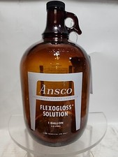 Ansco Flexogloss EMPTY Gallon 3.8 L Brown Glass Bottle Jug Vintage Display Reuse