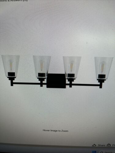 Hampton Bay Wakefield 31 in. 4-Light Matte Black Modern Vanity Light