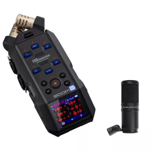 Zoom H6essential 6-Track 32-Bit Float Microphones w/ ZDM-1 Microphone Bundle