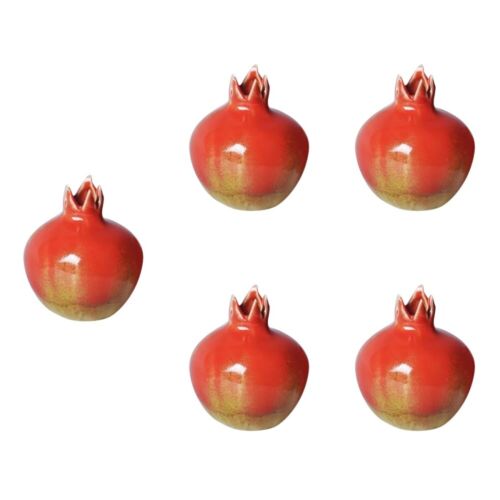  Set of 5 Ceramic Pomegranate Ornaments Office Decoration Home - Picture 1 of 12