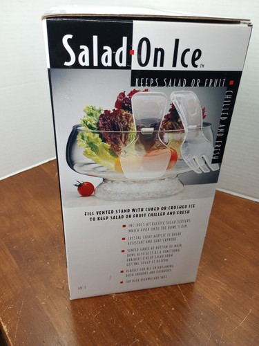 Prodyne Salad On Ice Acrylic 3 Piece Salad Set Keeps Salads & Fruits Chilled - Picture 2 of 4