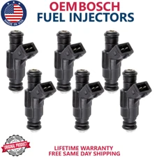NEW OEM BOSCH x6 Fuel Injectors For 1998 1999 2000 Mercedes Benz CLK320 3.2L V6