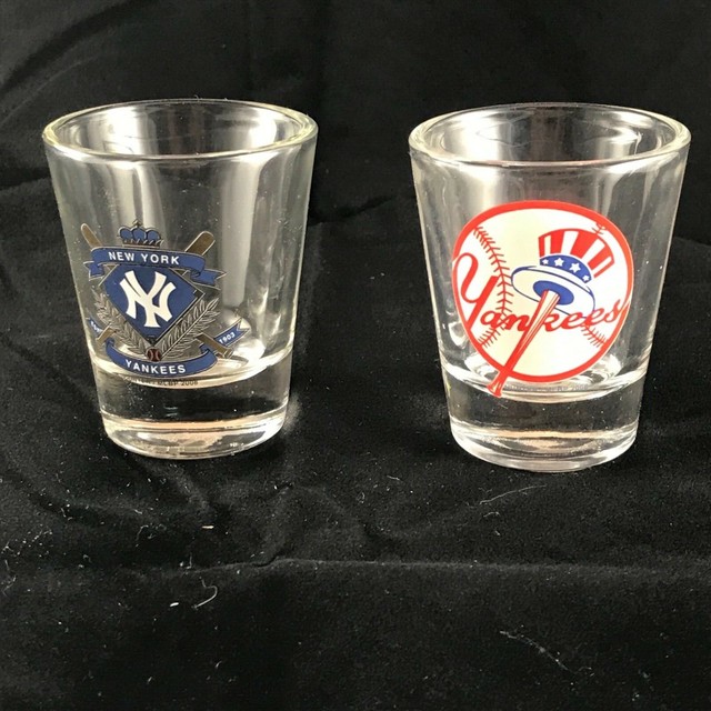 Pair of 2 NY New York Yankees Officially Licensed MLB Shot Glasses Set