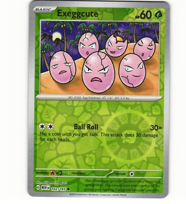 2023 Near Mint Pokemon Exeggcute 102/165 Reverse Scarlet Violet 151 English
