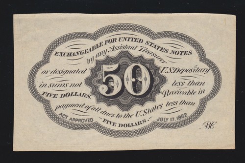 US 50c Fractional Currency Note FR 1312 Ch CU - Picture 2 of 2