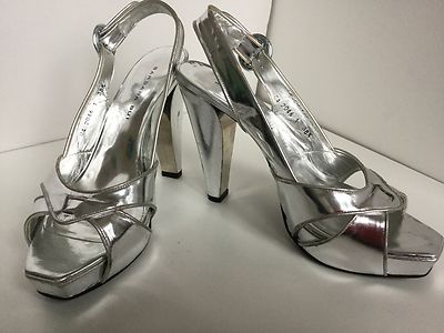 BARBARA BUI SILVER PATENT LEATHER DRESS PLATFORMS/ HEELS/PUMPS SIZE 38,5;  8,5/9 | eBay