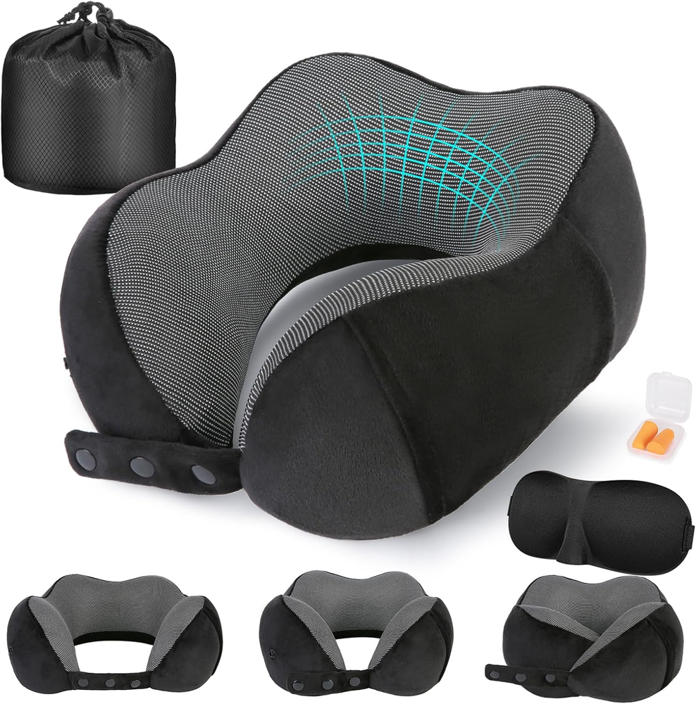 Travel Pillow for Airplane, Neck Pillow for Travel, Memory Foam Travel Neck Pill