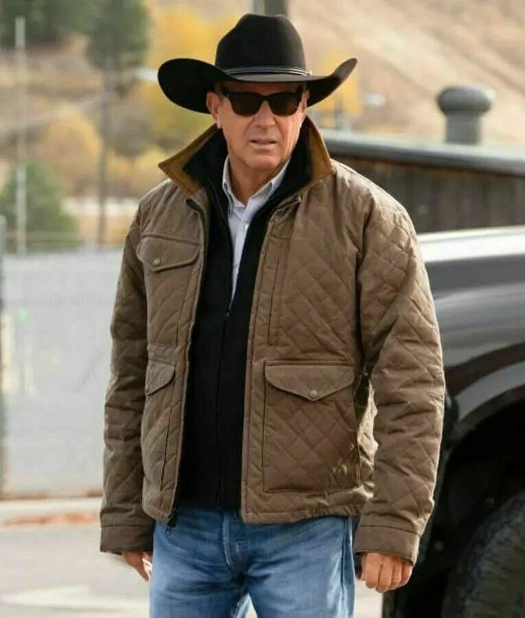 Men s Yellowstone Kevin Costner John Dutton Season 4 Brown Cotton