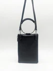 INC Charlii bangle handle faux-leather women's crossbody bag clutch - BLACK