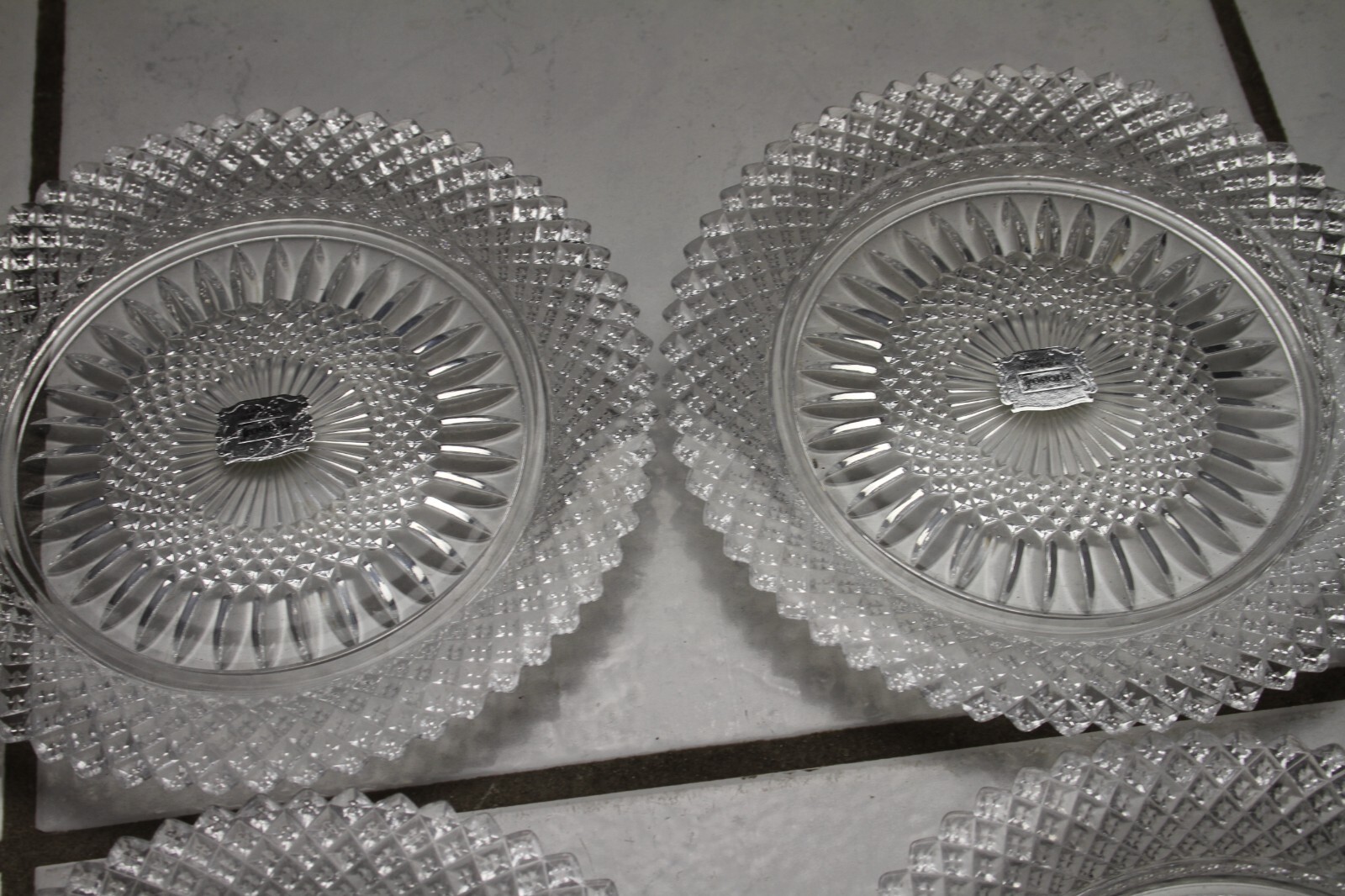 Fostoria American Lead Crystal Plates 8" No center Emblem Set of 4 eBay