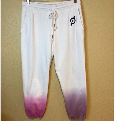 Women's Peloton Ombre joggers, White w/Purple Ombre on legs, Size medium, Cotton