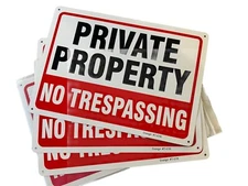 4 Pack Private Property Sign No Trespassing Aluminum Warning 14 X 10 Reflective