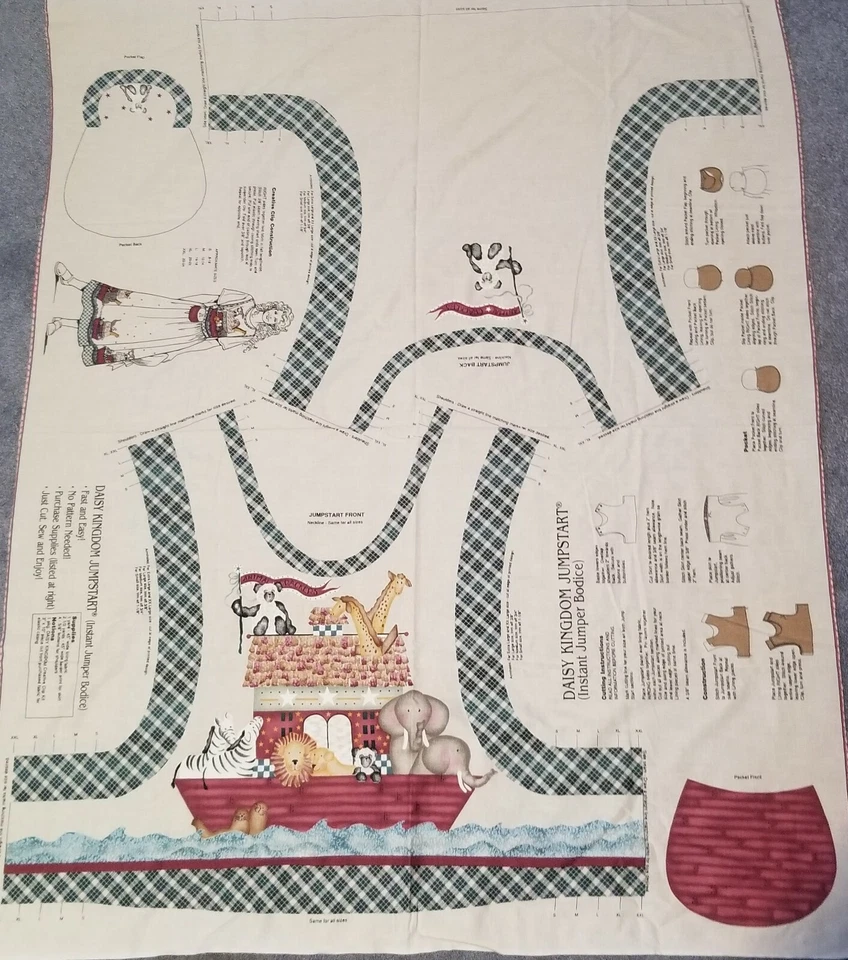 DAISY KINGDOM Women's Jumper Panel "ANIMAL CRACKERS" Noah's Ark Adult Dress - Image 2 of 4