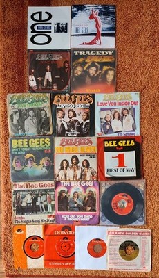 17 Stück 7'' Single / Singles * BEE GEES * Sammlung / Konvolut * 1968 bis 1991