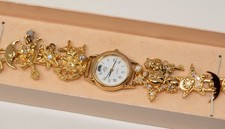 Vintage Kirks Folly - Gold Tone Moon Phase Celestial Charm Watch - New & Boxed.