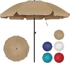 6.5Ft Patio Umbrella with Push Button Tilt  Height Adjustable, UV50 Sun Protec
