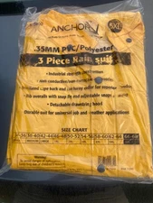 3 PIECE HEAVY DUTY YELLOW RAINSUIT RAIN SUIT 35MM SIZE 6XL NEW IN BAG