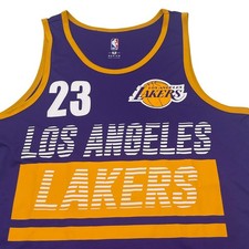Los Angeles Lakers LeBron James 23 Purple Basketball Jersey Men's Medium NBA