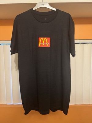 Cactus Jack Men's McDonald's Logo Graphic Black Cotton Knit Crewneck Tee M