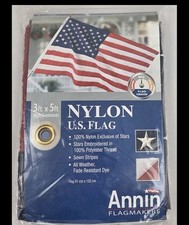 Annin Flagmakers 3x5 Ft American Flag Nylon Embroidered Stars Made in USA NEW
