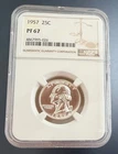 1957 Washington Quarter NGC PF 67 Silver Proof Philadelphia 25C