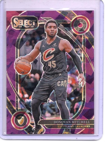 2024-25 Panini Select #261 Donovan Mitchell Purple Cracked Ice Prizm #/99