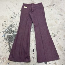 Vintage 70s Red Bell Bottom Flare Denim Jeans Mens 30x32 Hippie Talon Woodstock