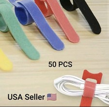 50 PC Releasable Cable Ties Colored Plastics Reusable Cable ties Nylon Loop Wrap