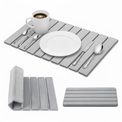 2 PCS Large Stone Dish Drying Mat for Kitchen Counter with Water Absorbing Si...