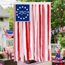 4th of July Decorations 4 x 2.3 Ft Rag American Flag Banner Memorial Day Patriot