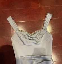 Azazie Women's Corset Light Blue Gown With Embellishments, Size 2