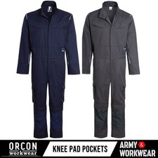 Orcon Combinaison de Travail Cargo & Genouillère Poches Lourd Polycoton Gris