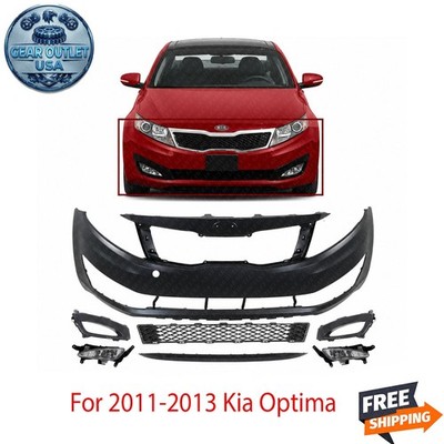 Front Bumper Cover Primed & Lower Grille / Foglight Kit For 2011-2013 Kia Optima