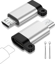 Micro USB to USB C Adapter, 2-Pack Type C Female to Micro USB Male Converter, US
