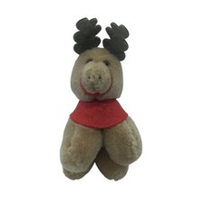 Vtg 1985 McDonalds Coca-Cola Plush Reindeer Ornament Stuffed Animal Toy 5"