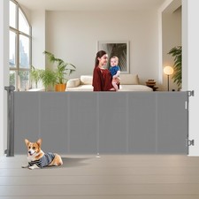 Upgraded 150 inch Retractable Baby Gates Extra Wide with Reinforced Strip Des...